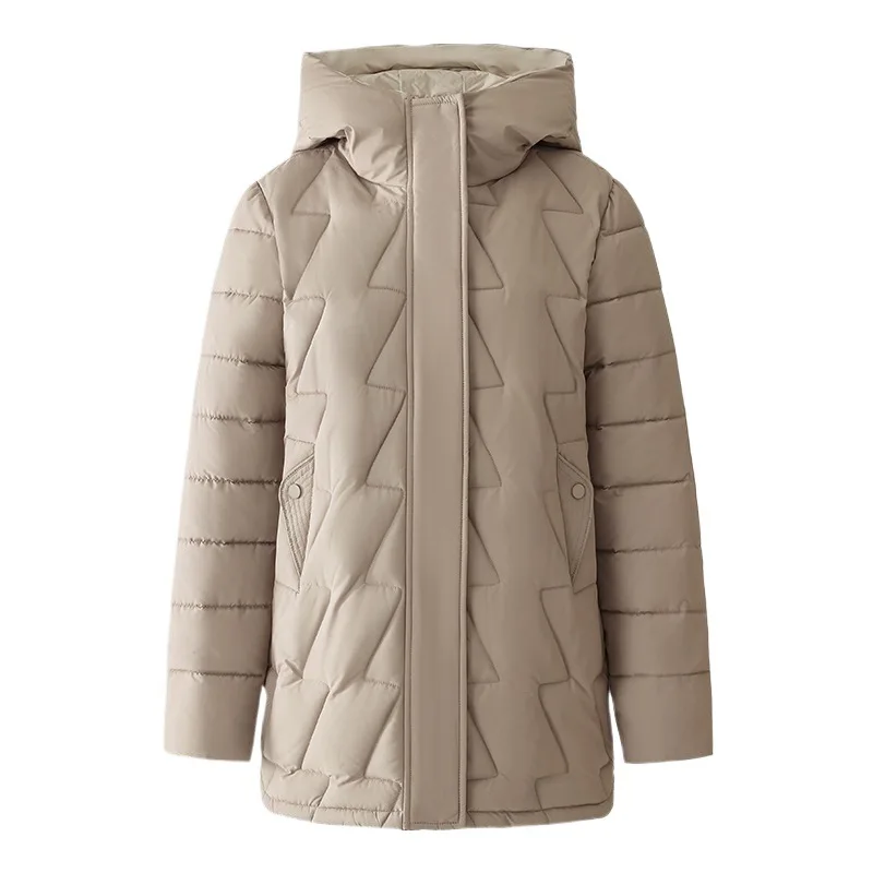 Veste rembourrée en coton pour femme, Parka Slim et chaude à capuche, ample et décontractée, mi-longue, manteau épais, automne et hiver