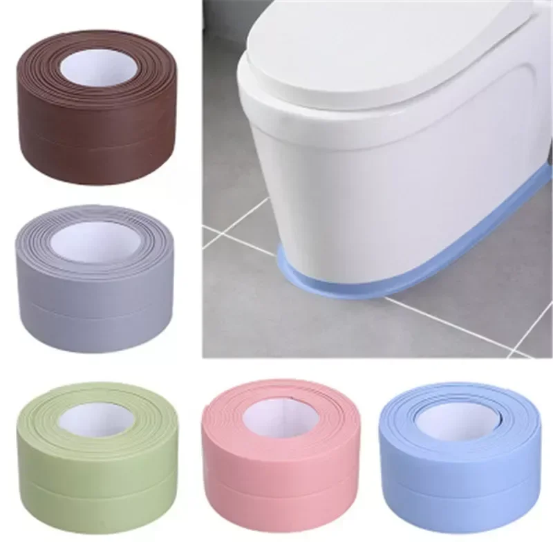 3.8cmx1m Shower Bath Sealing Strip Tape Sticker For Bathroom Kitchen Accessories Caulk Self Adhesive Waterproof Wall Sink Edge