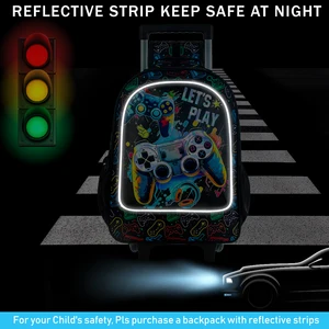 حقيبة ظهر متدحرجة للأولاد ، حقيبة ظهر مدرسية بعجلات للأطفال مع صندوق غداء ، حقيبة مدرسية بعجلات للأطفال أفضل 8 حقائب ظهر بعجلات للأطفال مبيعا - رقم 6