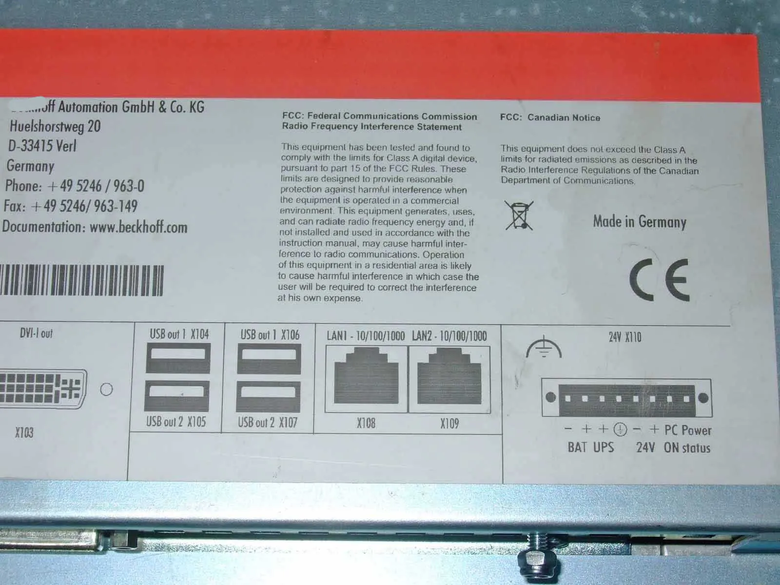 CP6232-0002-0060 Панель управления для Бекшоффа