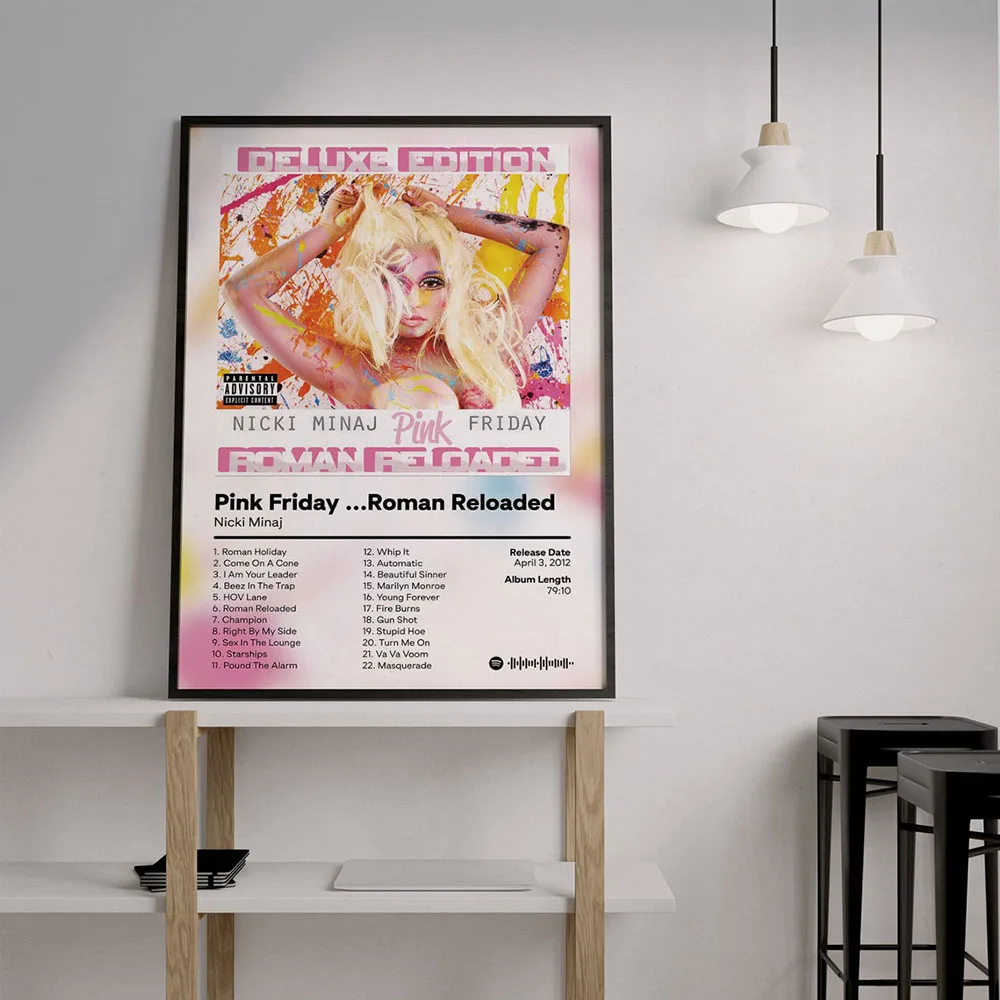 Pop Music Album Cover Rapper Nicki Minaj Poster Aesthetic Hip Hop Girl Singer Canvas Print Painting Wall Art Home Room Decor