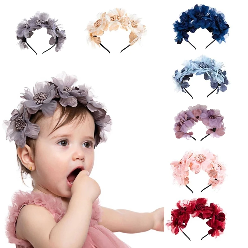 

Baby Floral Hair Hoop Hairband Artificial Flower Headband Princess Hair Accessor