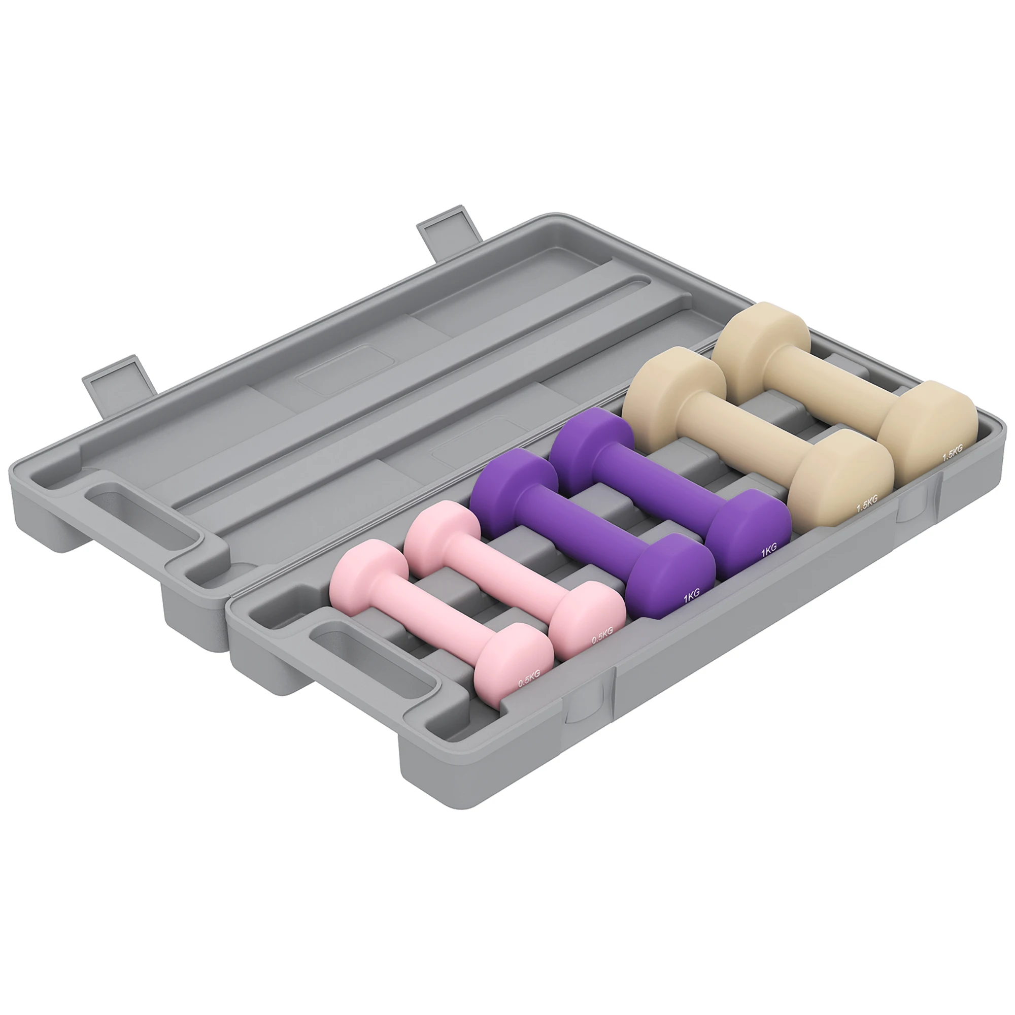 Homcom Hantelset 43X18X7,5 cm Mehrfarbig