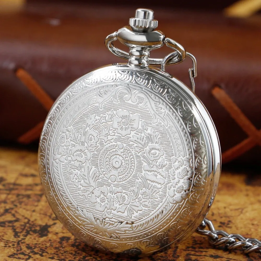 Silver Pocket Watch Engraved Pocket Watch To My Son I Love You Gifts from Mom Dad For Christmas Birthday Quartz Watches Men
