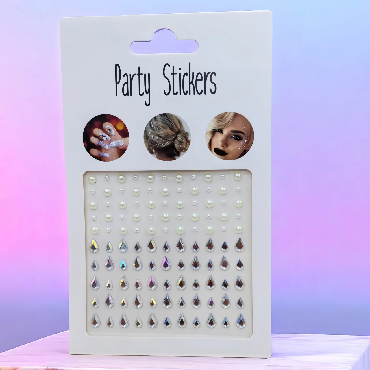 Hot Selling Sparkling Face Diamond Stickers Self Adhesive Mixed Shape Teardrop Heart Butterfly Moon for Festival Rave Makeup