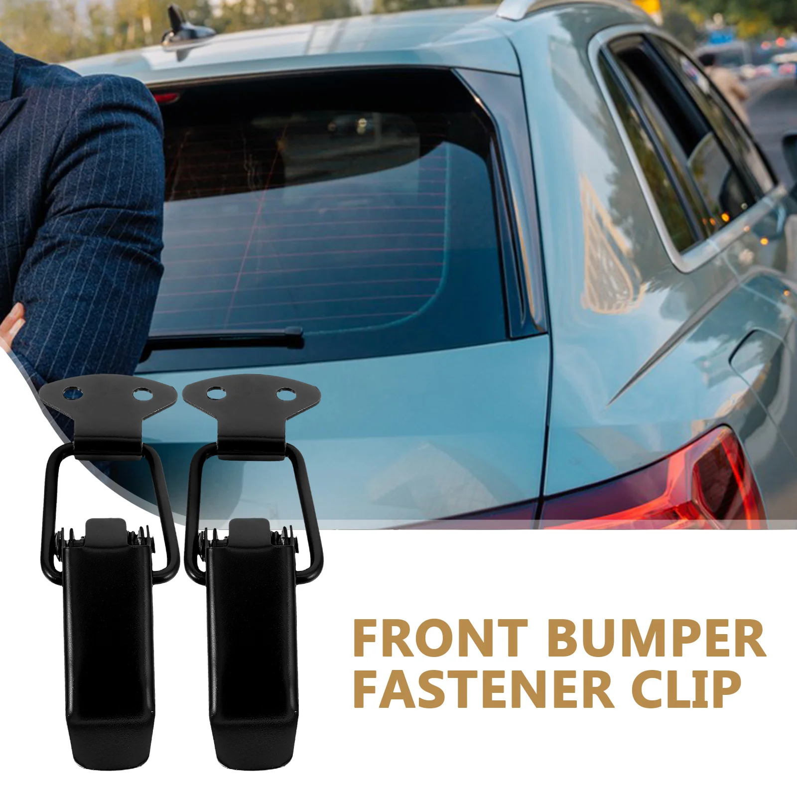 

2Pcs Bumper Lock Clip Quick Release Car Hook Durable Iron Fasteners Front Rear Universal Auto Quick Latch Bumper Release