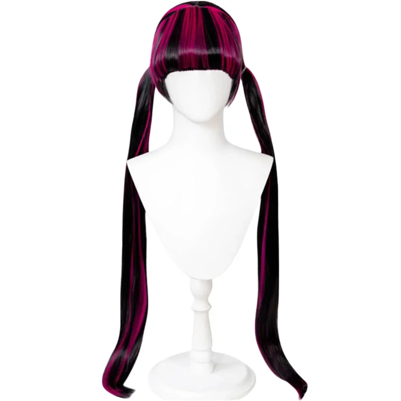 Monster High Draculaura Cosplay Wig Role Play Costume Long Hair High Quality Heat Resistant Halloween Carnival Accessories