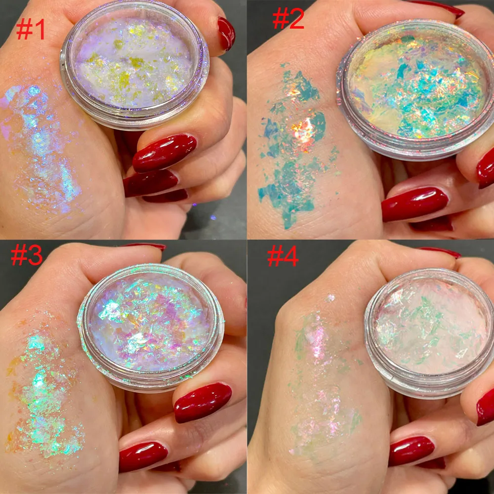 1 słoik Opal Nail Sequins Powder Ultra-Fine Powder Magic Color Mix Nail Glitter Apply Gel Polish Nail Supply Fantastyczny brokatowy pył