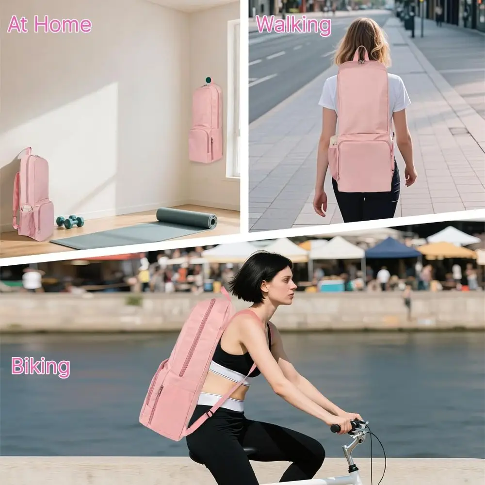 Waterproof Yoga Mat Bag Fabric Mesh Pocket Sling Handle Mat Tote Bag Canvas Adjustable Shoulder Strap Yoga Mat Holder Bag