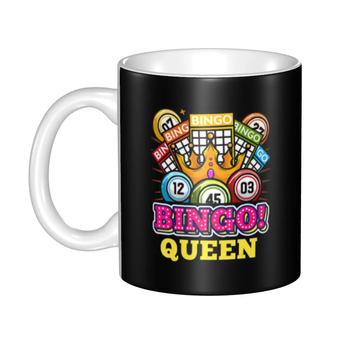 

Custom Bingo Queen Coffee Mug DIY Best Play Bingo Ceramic Milk Tea Cups