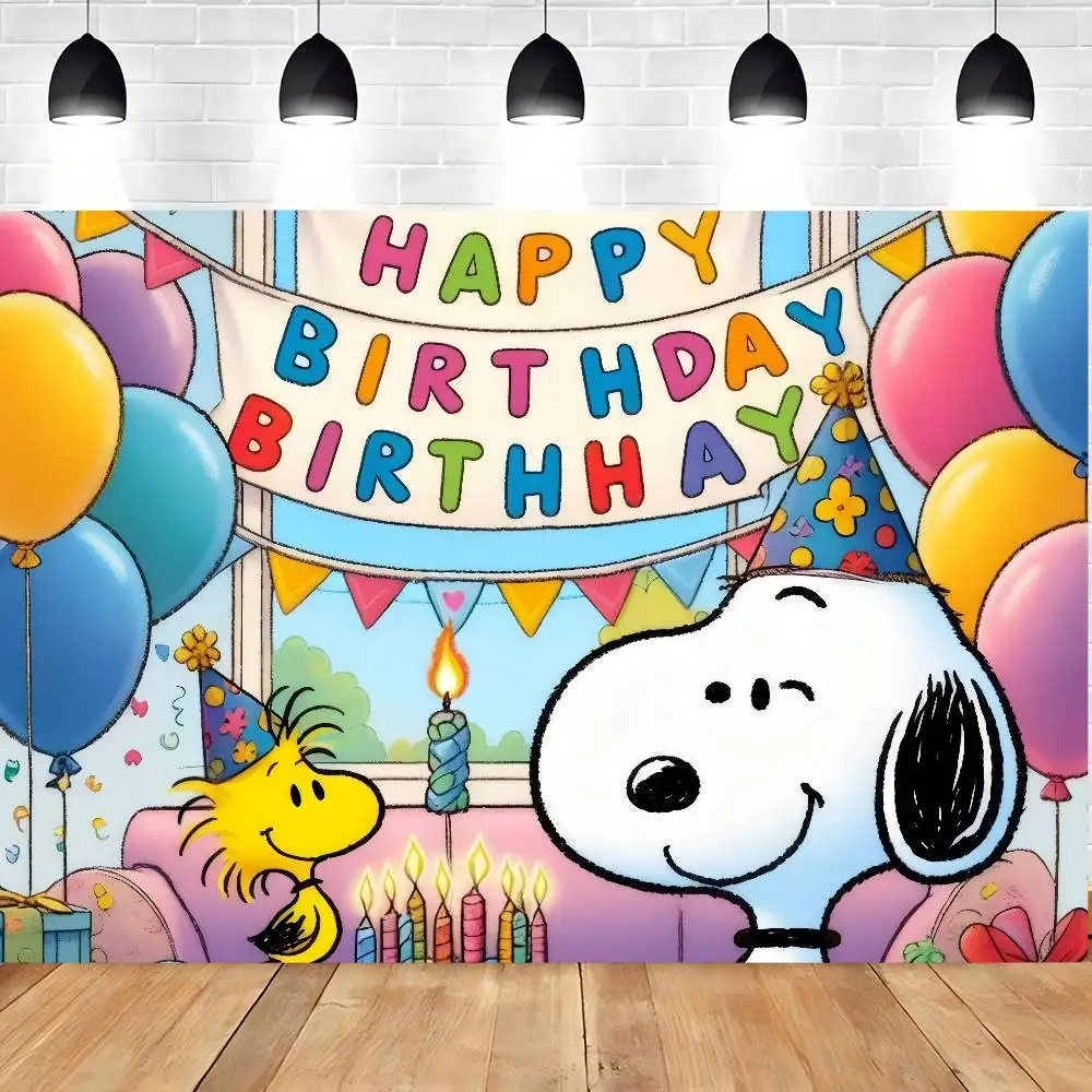 Photography Backgrounds for Kids Birthday Party Children Portrait Photo Backdrops Art Cartoon S-Snoopys view 4