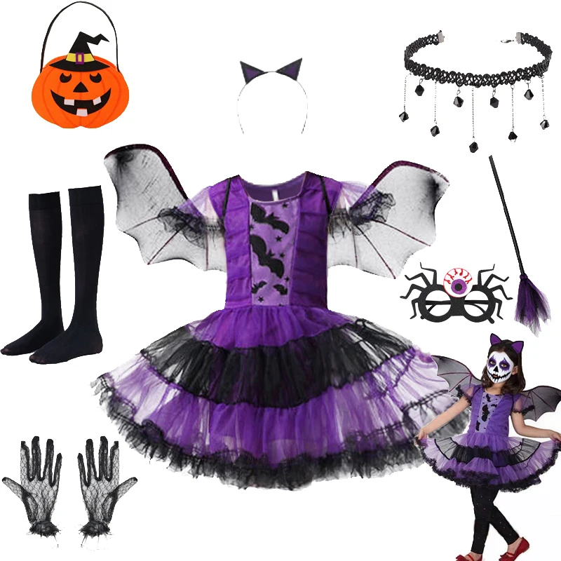 

Костюмы на Хэллоуин для детей, платье вампира для косплея, одежда ведьмы, костюм вампира на Хэллоуин, детское карнавальное вечернее платье