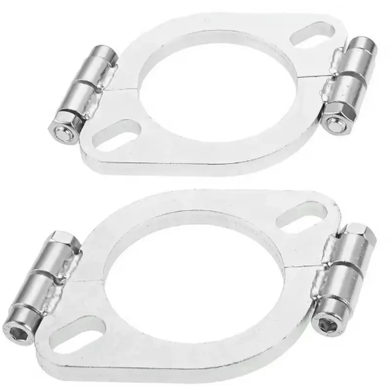 【Top Sale !!】For Car For Motorcycle Exhaust Flange Repair Replacement Kit 2Pcs 2.5 Inch Flat Split Flange With Screw Bolts