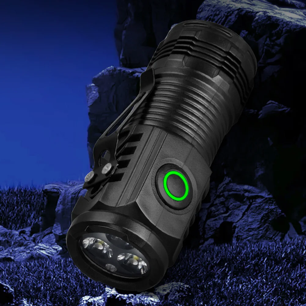 Mini LED Flashlight USB C Rechargeable IPX4 Waterproof Small Flashlights 3 Light Modes Powerful Flashlight for Camping Emergency