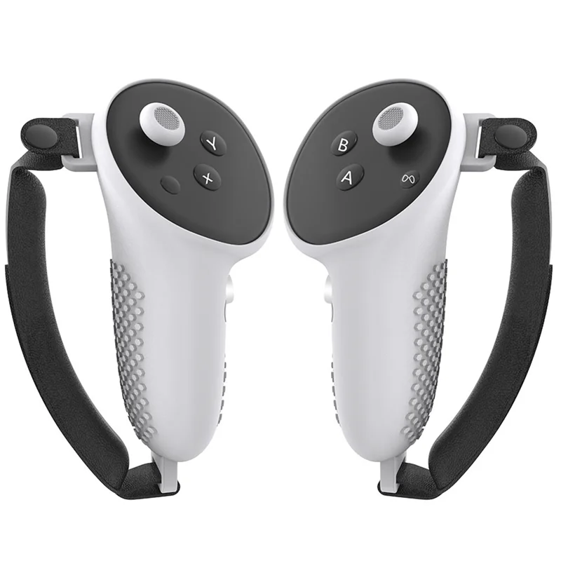 1 Pair Silicone Joystick Covers Non-Slip Controller Grips Cover With Adjustable Strap Anti-Fall For Meta Quest 3 VR-Y47A