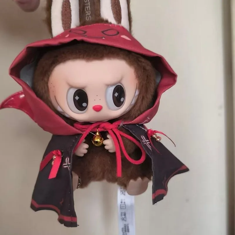 Pour labubu Halloween citrouille poupée costume mignon chat noir vinyle poupée habiller vêtements pas de poupée