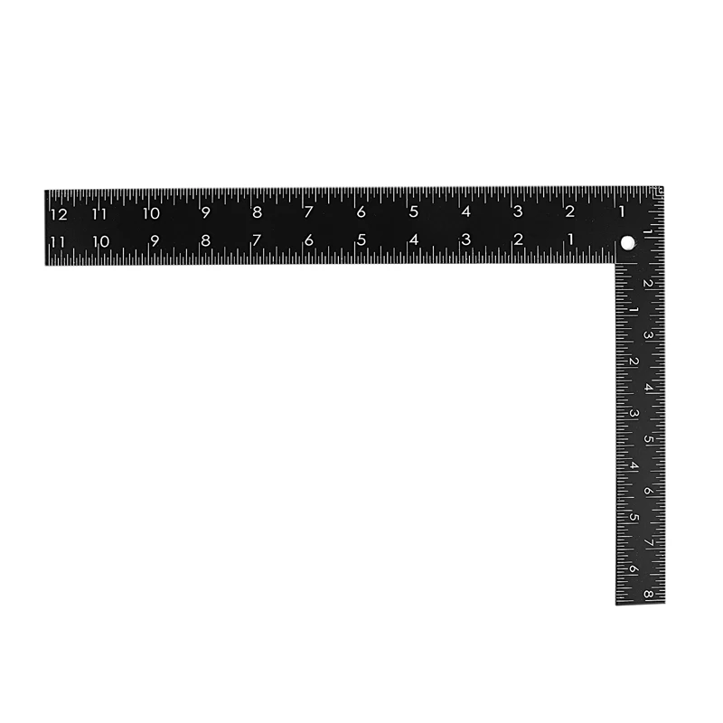 Teacher 0-30Cm 0-20Cm Measuring Range L Shaped Design Square Ruler Black