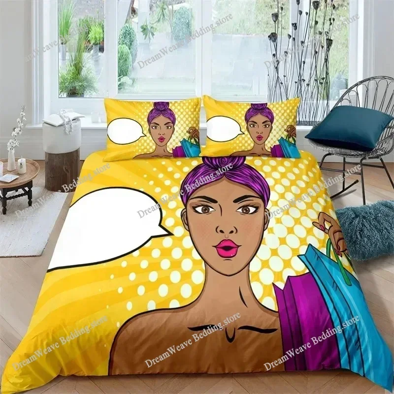 3D Print Sexy Girl Duvet Cover Fashion African Black Woman Bedding Set Microfiber Fashion Polyester Quilt Cover Luxury Gift96396