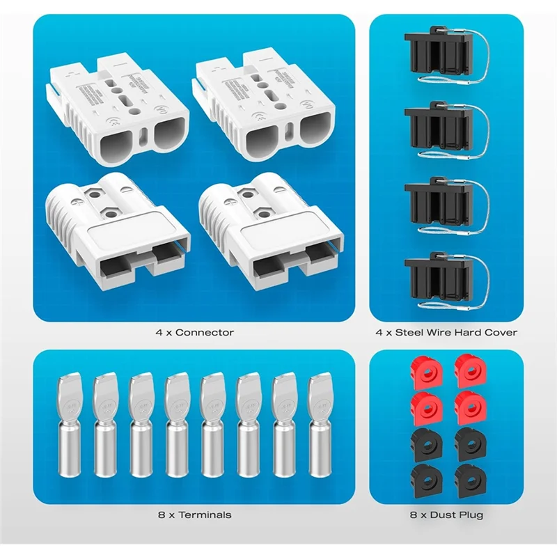 موصل A02F-Anderson، وصلة بطارية 1/0AWG مع غطاء صلب 12 فولت-36 فولت مجموعة أسلاك ونش أندرسون للكابل RV #5