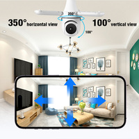 FUERS 3MP Light Bulb Security Camera E27 Color Night Wireless WiFi Automatic Human Tracking FloodLight Surveillance Camera