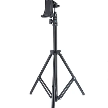 조정 가능한 태블릿 삼각대 플로어 스탠드 거치대 라이브 마운트 지지대, 아이패드 에어 프로 12.9 레이지 거치대 브래킷 지지대, 4-13 인치 