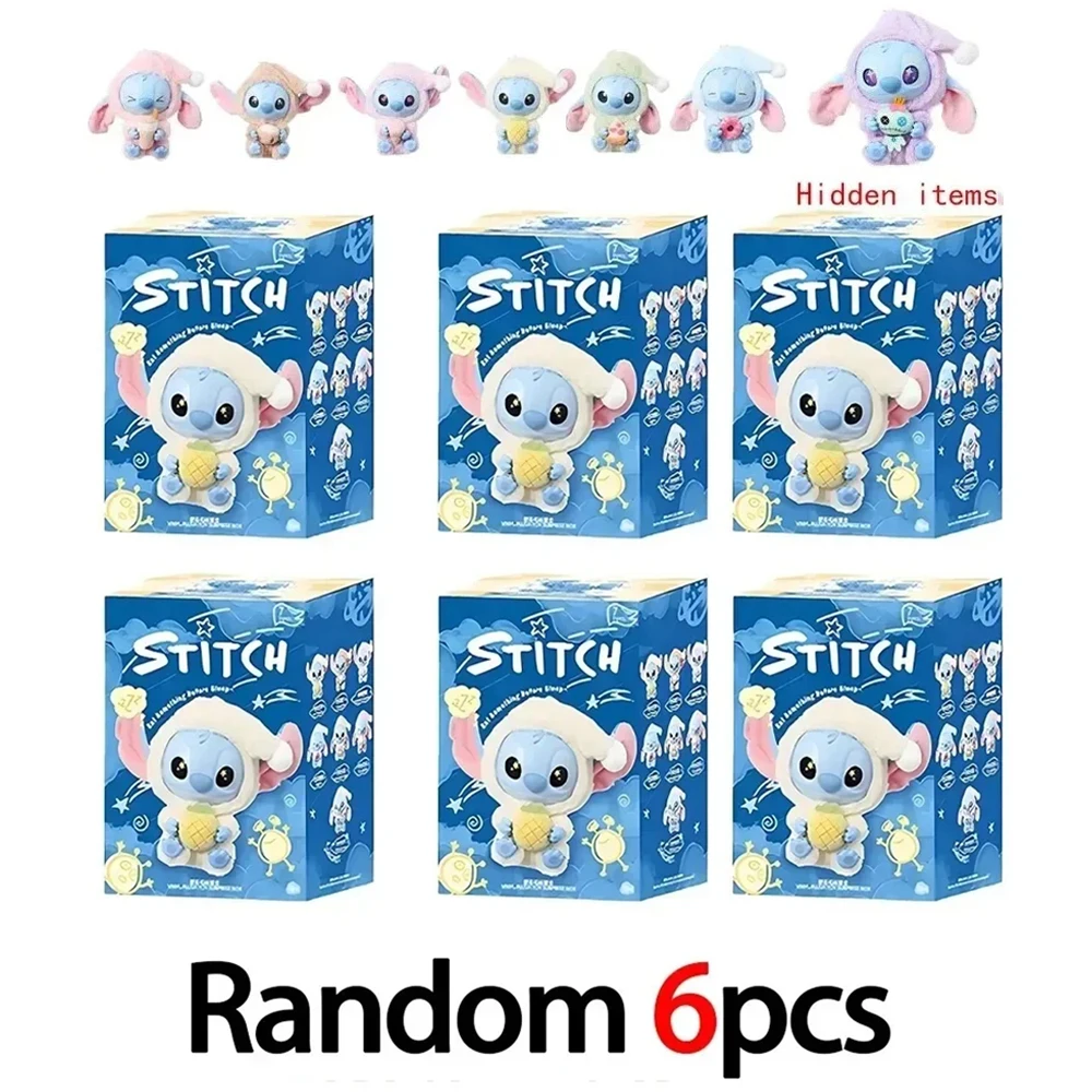 Stitch Before Sleep Blind Box Plüschpuppen Niedliche Anhänger-Ornamente Überraschungs-Spielzeug Geschenke für Fans Geburtstagsgeschenk