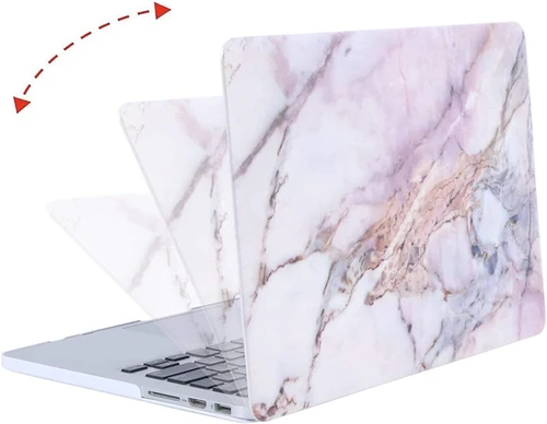 Imagen 2 del producto Funda de ordenador portátil con flores de mármol para Macbook Air 13,6 M4 15 M3, funda dura para Mac Book Pro 13 M1 M2 14 M4 16 2025, accesorios