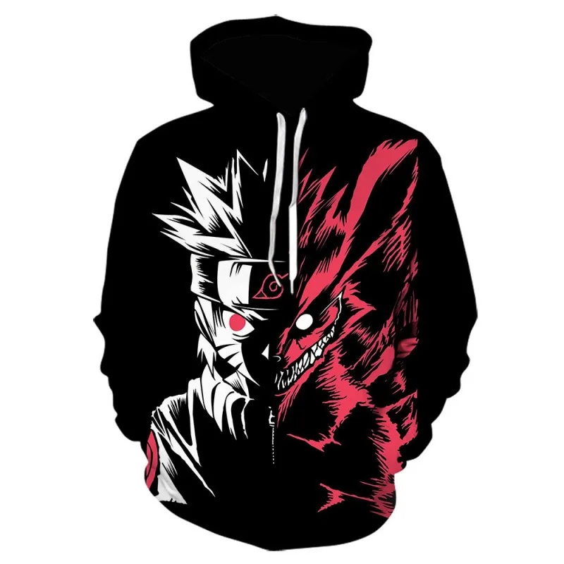 Bandai Naruto 3D-Serie Herren-Hoodie Neu für Herbst/Winter 2026 Anime-Inspiriert Harajuku Y2K Streetwear – Detail 10