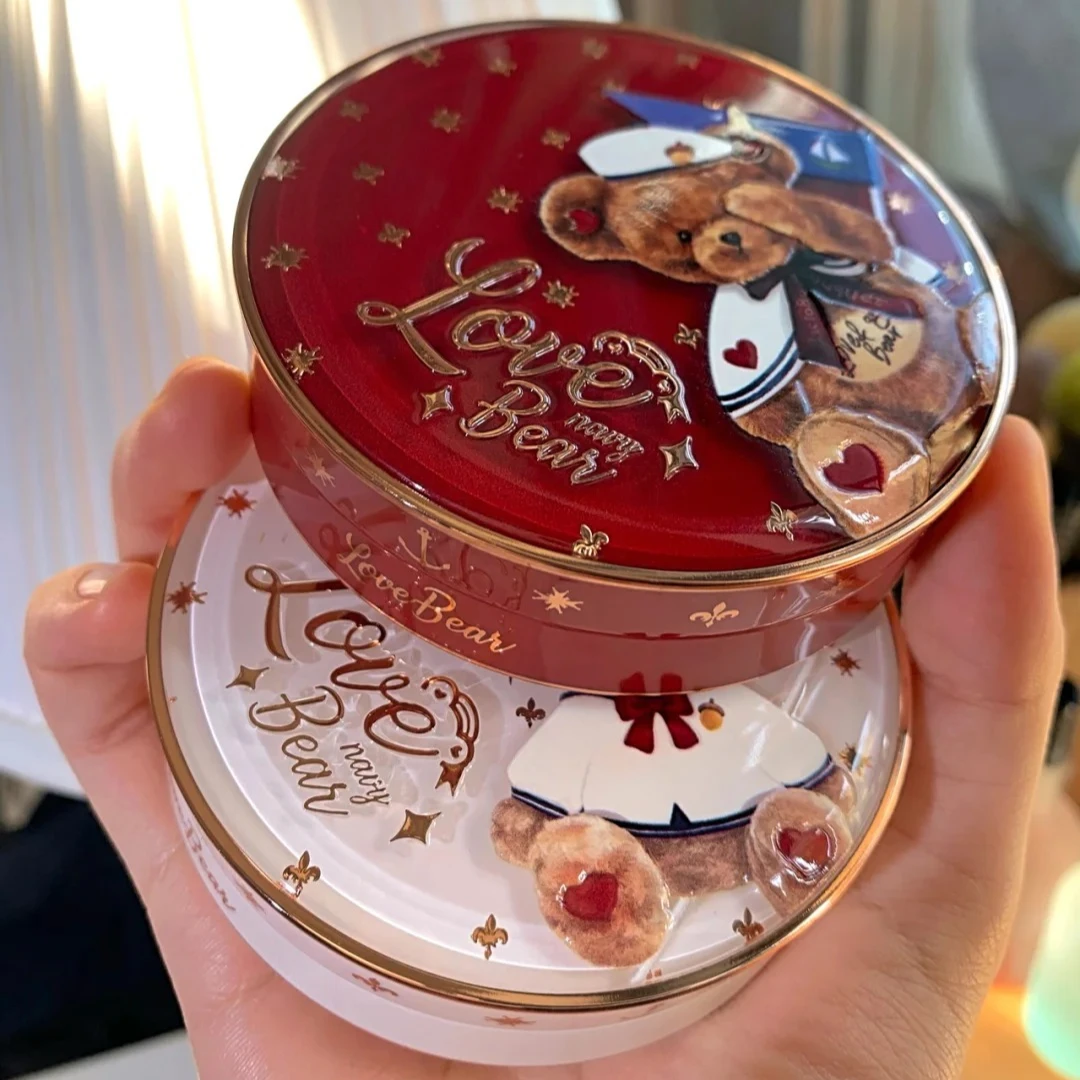 

Flower knowns teddy bear powder matte matte lastingCompact powder case