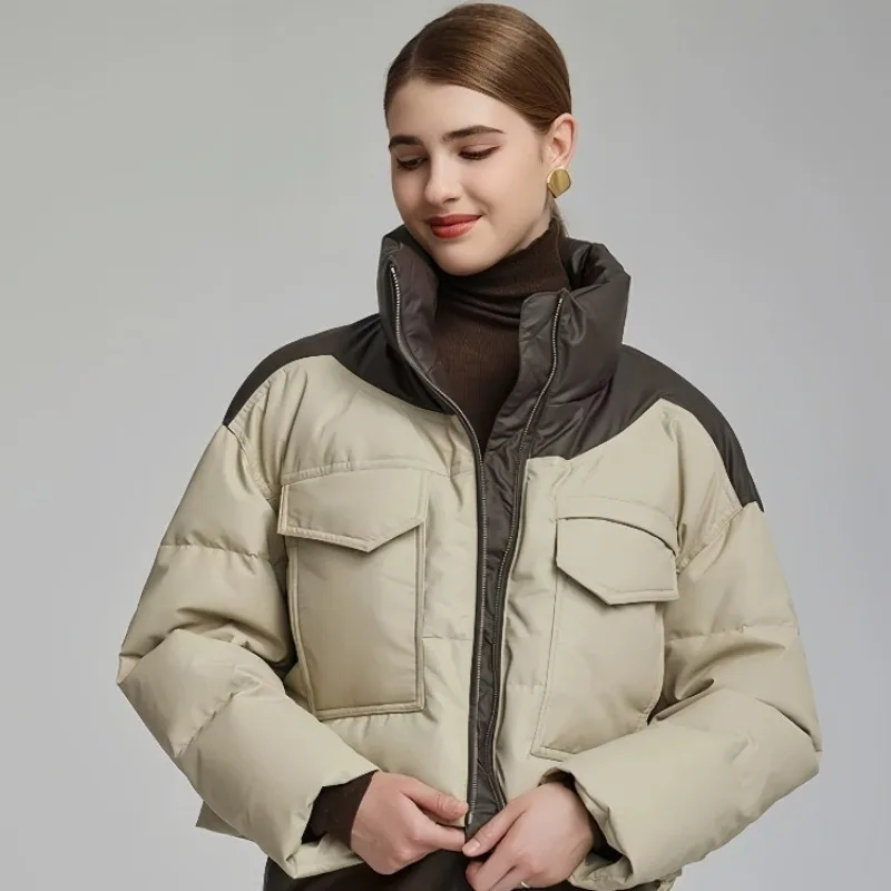 

Разноцветные женские парки, зимние теплые хлопковые стеганые куртки с воротником-стойкой, короткие стили, свободная женская одежда на молнии