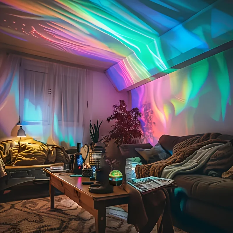 LED Starry Sky Projector Light Aurora 7 Colors Night Light with Remote Control Auto Rotate USB Powered Home Bedroom Decor Lamp