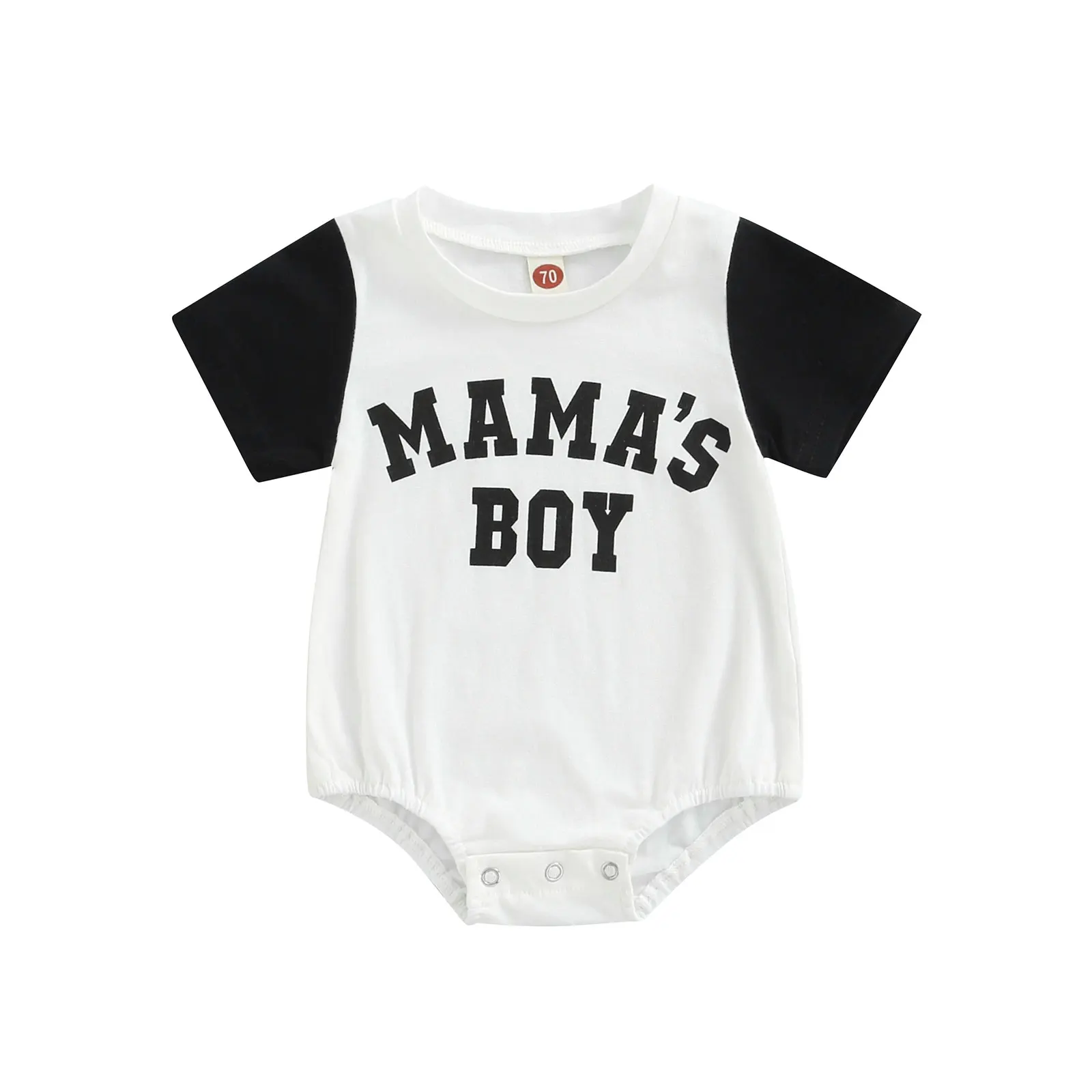 2022-04-19 Lioraitiin 0-18M Infant Baby Boys Summer Independence Day Bodysuit Short Sleeve Letter Print Patchwork Playsuit