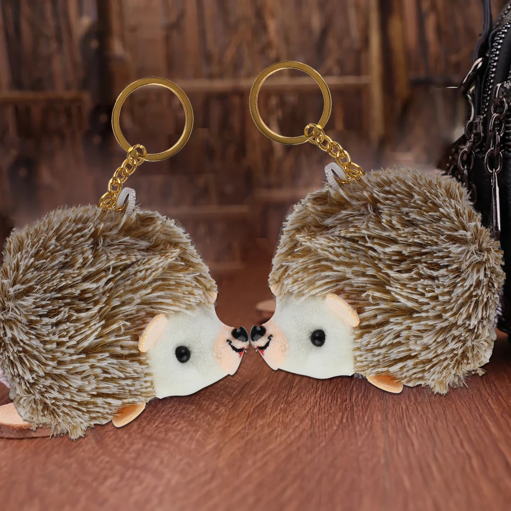 Key Holder Creative Gift Car Keyring Car-styling Women Car Keychain Plush Hedgehog Keychain Auto Accessories