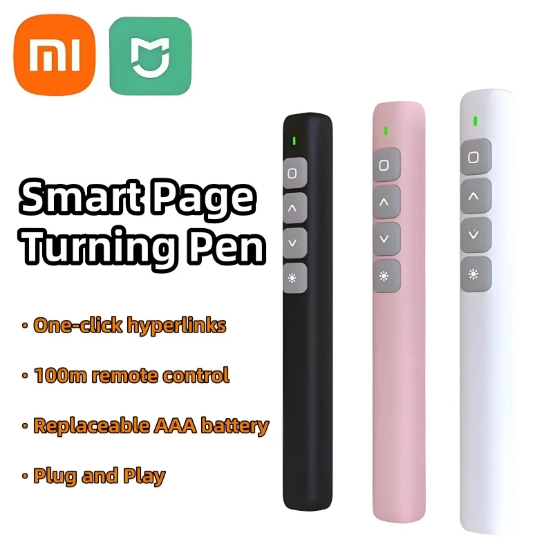 XIAOMI ใหม่ไวท์บอร์ดรีโมทคอนโทรลปากกา PPT Page Turner มัลติมีเดียอิเล็กทรอนิกส์อินฟราเรด Page Turner สําหรับ Speech ครู Presenter