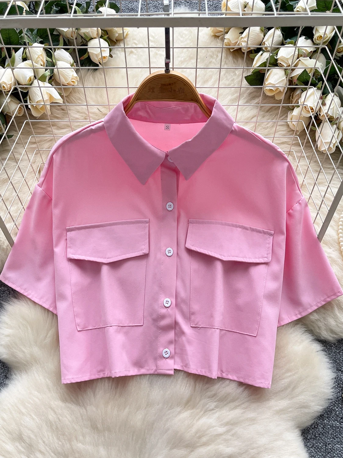 

Korean Sle ort Sve irt Women's Faionable Cact Design Summer Casual irt Versatile ort Length Ele Top