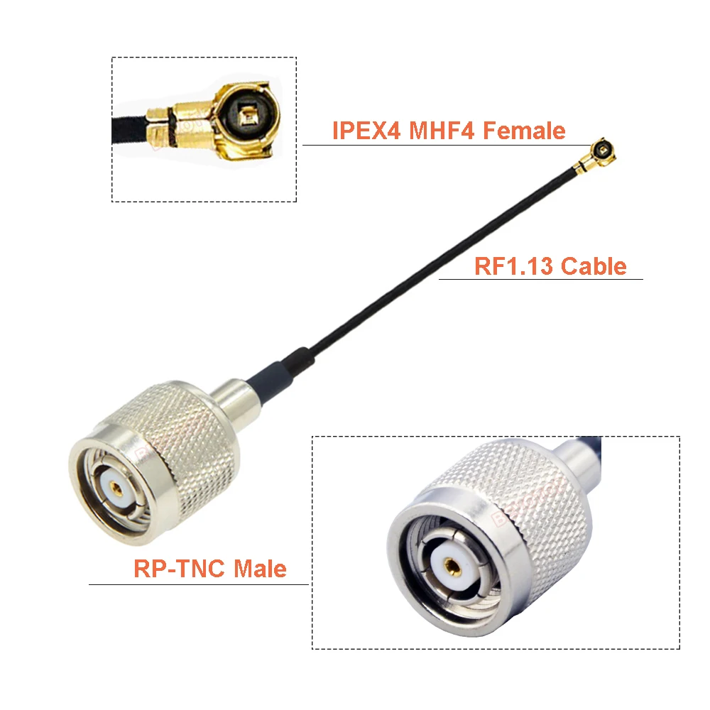 BEVOTOP TNC to 4 RF1.13 Cable RP-TNC/ TNC Male/ FemaleI to 4 Female Jack RG1.13 Pigtail Extension Jumper RF Coaxial Cable