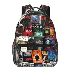 Stephen King Book Covers, Horror Bookworm Backpacks Boys Girls Bookbag Children School Bags Cartoon Travel Rucksack Shoulder Bag