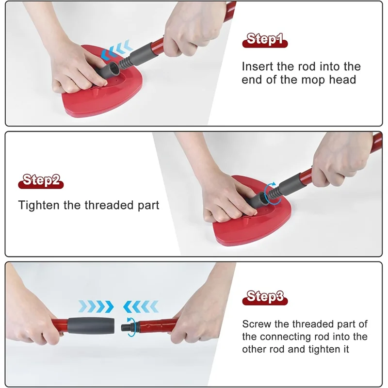 A98I-Spin Mop مقبض 4 قسم استبدال ل Ocedar O-Cedar/Vileda Turbo Mop Refills