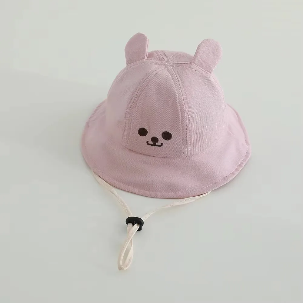 عالية الجودة لطيف الدب قبعة الشمس القطن الأشعة فوق البنفسجية حماية قبعة دلو قبعة واسعة حافة طفل ل 0-3 سنوات قبعة الشاطئ الصيف