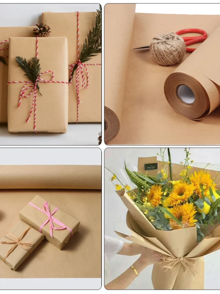 38CM*5M/8M Kraft Paper Rolls, Gift Wrapping, Bulletin Boards, Crafts, Bouquets, Posters, Moving Supplies Wrapping Paper