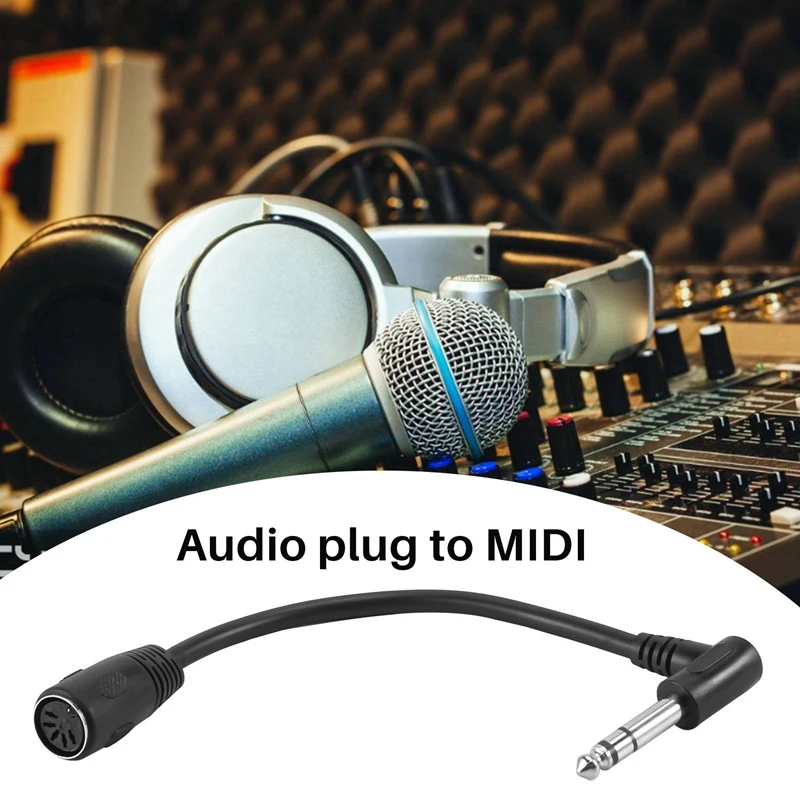 RISE-2X MIDI CABLE,5-Pin Din Female To Monoprice 6.35Mm (1/4 Inch) Male TRS Stereo Audio Extension Cable