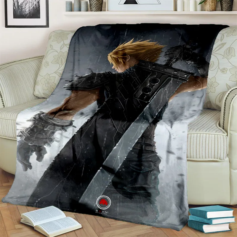 3D Final Fantasy Game Gamer FF14 HD Blanket,Soft Throw Blanket for Home Bedroom Bed Sofa Picnic Travel Office Cover Blanket Kids