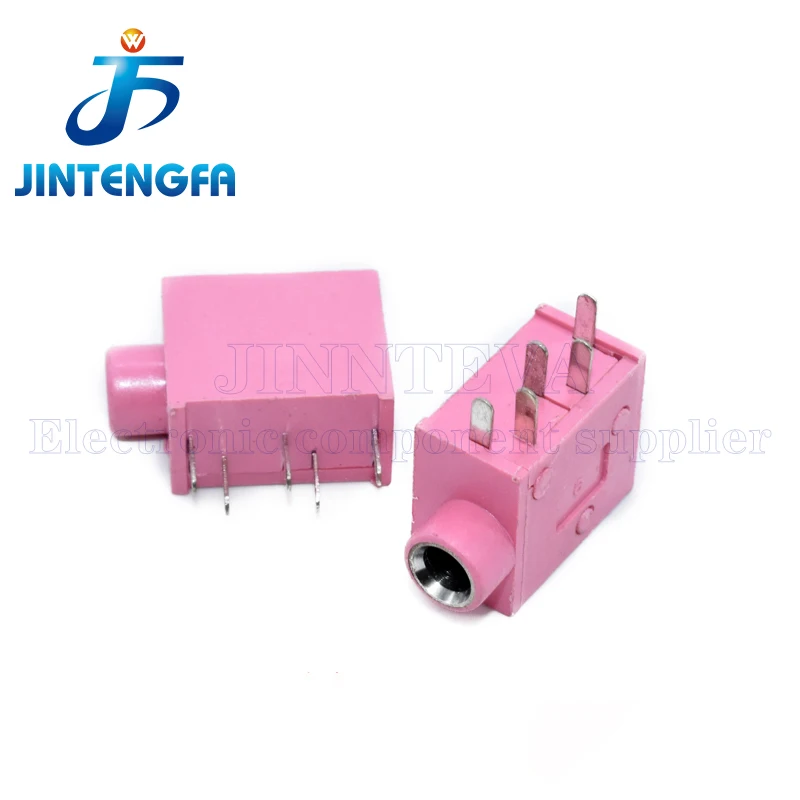 10PCS PJ-325 3.5mm 5P Black Yellow Pink Green Blue Stereo Headphone Connector Adapter Power Plug Audio Female Jack Socket PJ215