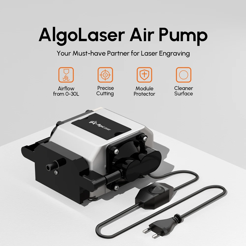 AlgoLaser 30L Air Pump For Laser Engraver Cutter Machine To Get Better Engrave and Cut Result Reduce Yellow Edges Protect Module