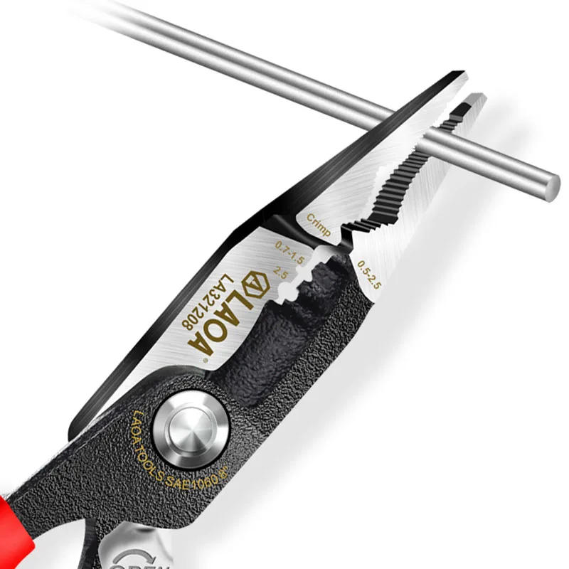 8 Inch Needle Nose Pliers Multifunction High Voltage Resistance  Insulated Wire Cutter Cable Cutting Strippers