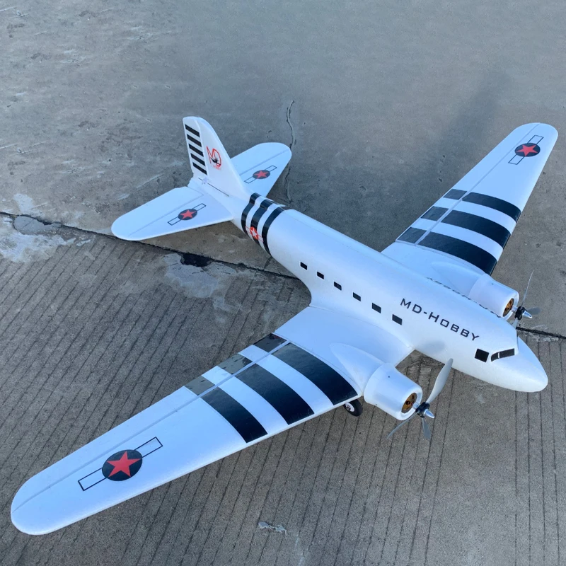 47 Inch 1.2-Meter Remote-Controlled Fixed Wing Model Aircraft C-47 Transport Aircraft Dc3 Passenger Plane Model Aircraft