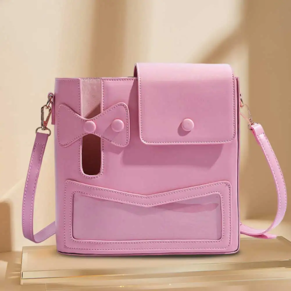 

Women Water Cup Storage Bag PU Leather Casual Shoulder Bag Large Capacity Vintage Cup Holder Bag Ladies Travel Hiking Sports Bag