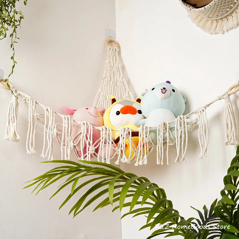 Boho Segitiga Macrame Hiasan Dinding Permadani Rajutan Tangan dari Benang Katun Mainan Tempat Tidur Gantung Jaring Penyimpanan untuk Dekorasi Kamar Anak-anak