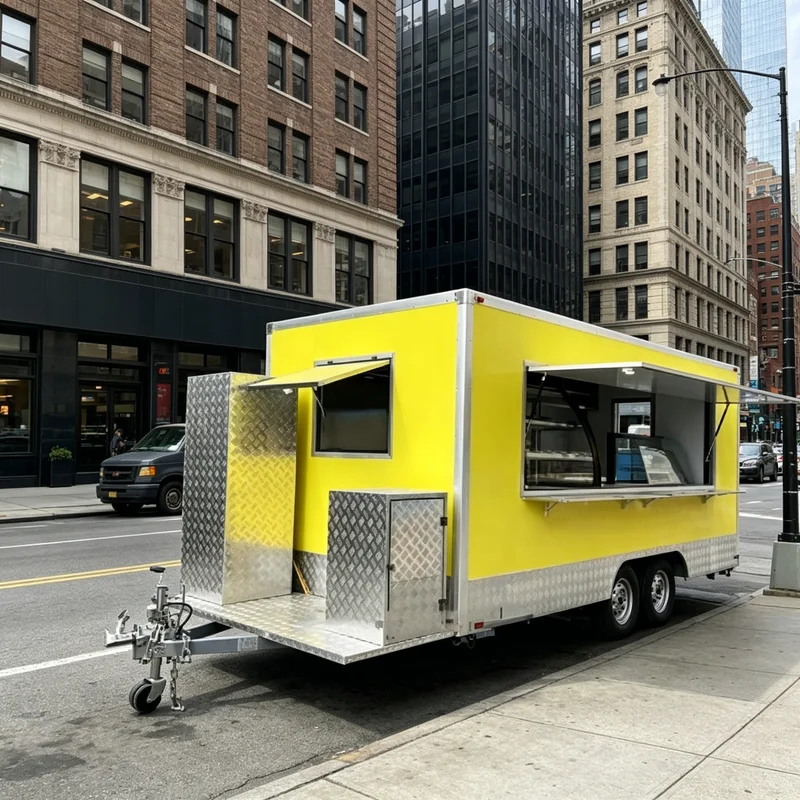 Assembled Mobile Food Trailer Easy Transport Street Vending Cart for Outdoor Use
