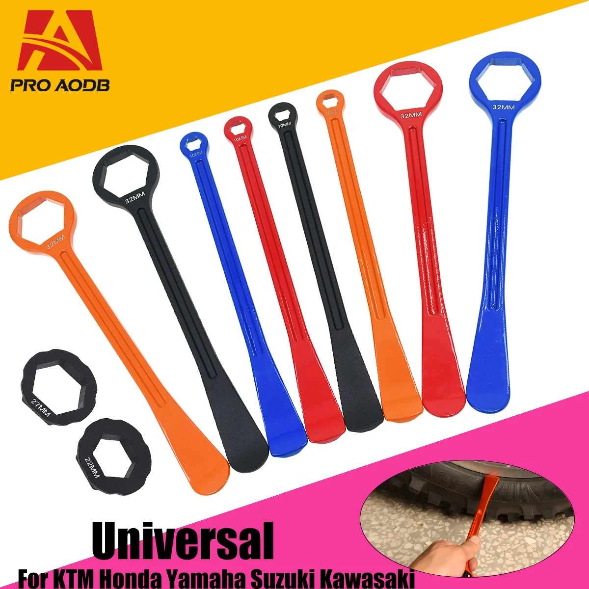 

2024 The new aluminum alloy motorcycle tire lever bead seat is available in a variety of colors for KTM Honda Yamaha Kawasaki